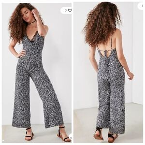 ROLLA'S Black & White Floral Jerry Wide Leg Strappy Back Jumpsuit size XS